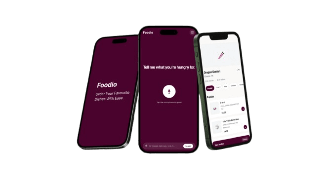 Foodio promotional screen and visual concept