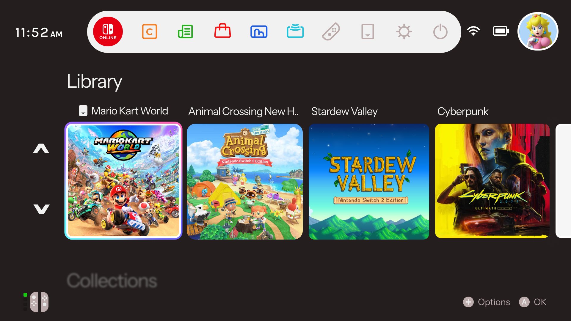 Library View - Dark Mode