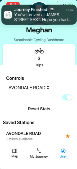 Local trip completion notifications